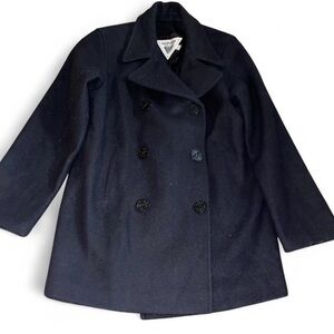 Vintage Marvin Richards Wool Blend Pea Coat Women's Size 10 Black